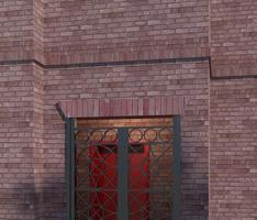 Red door with interior light