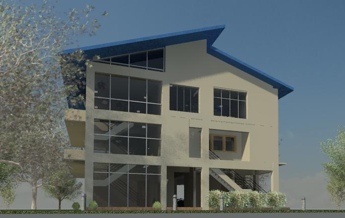 3 storey house rear view