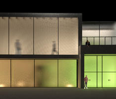 Small Urban Theatre Exterior Night