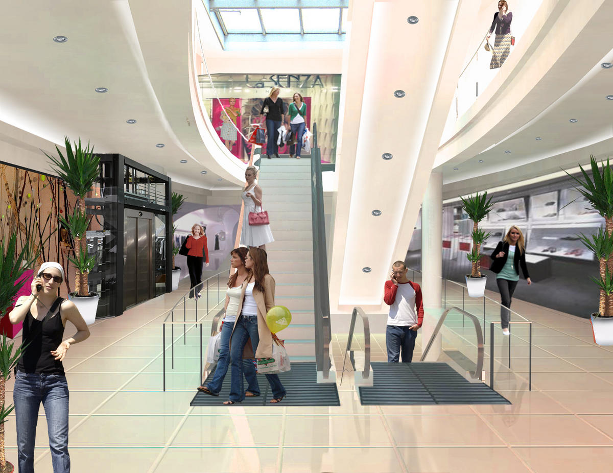 women in a shopping mall