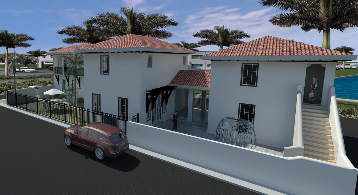 Bldg F rear isometric view