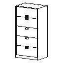 Lateral 5 Drawer Cabinet File
