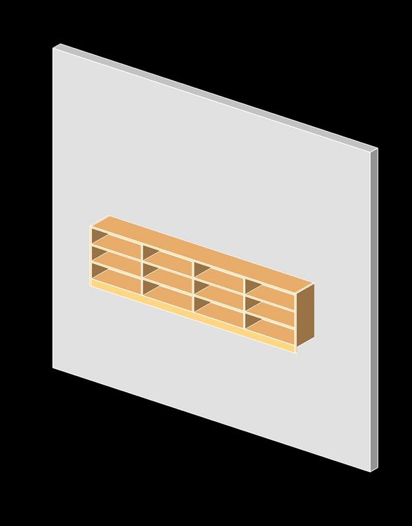 Wall mounted shelf c/w 75mm valance