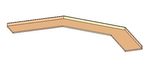 COUNTERTOP - 45 DEGREE 2 LEGS W/ BACKSPLASH