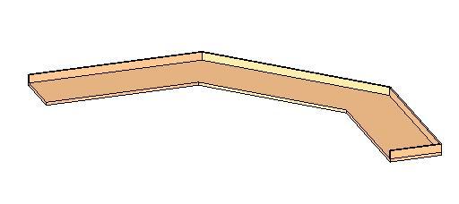 COUNTERTOP - 45 DEGREE 2 LEGS W/ BACKSPLASH AND 1 END
