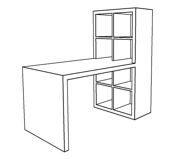 IKEA Expedit Table-shelve