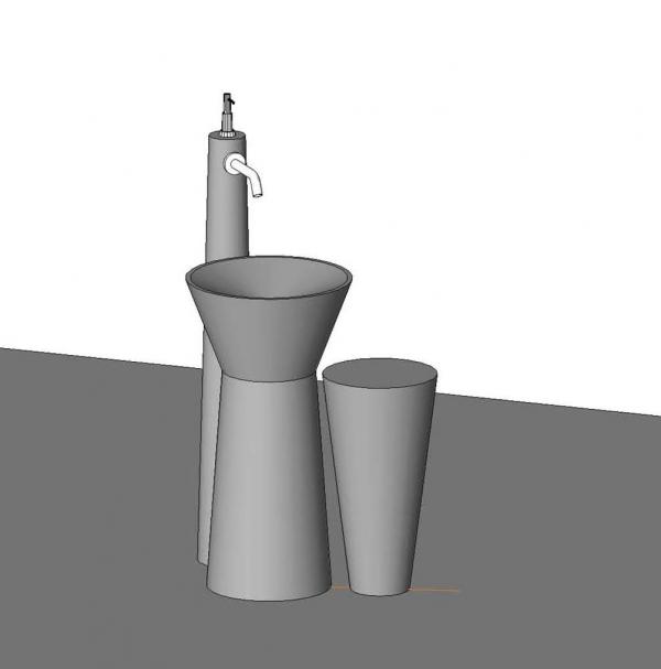 Pedastal Basin and soap dispenser