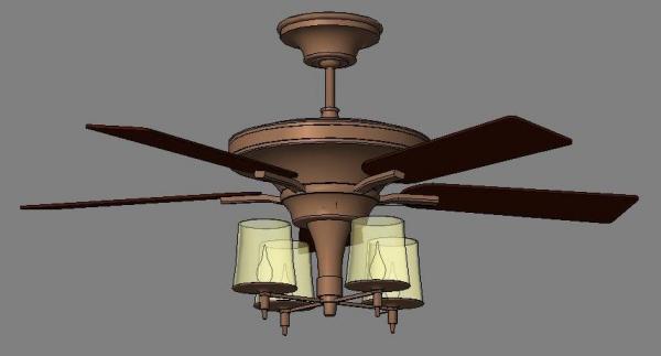 Ceiling Fan 52" hanging Antigue look