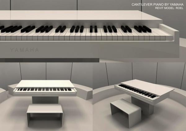 Yamaha Cantilever Piano w/ Modern Bench