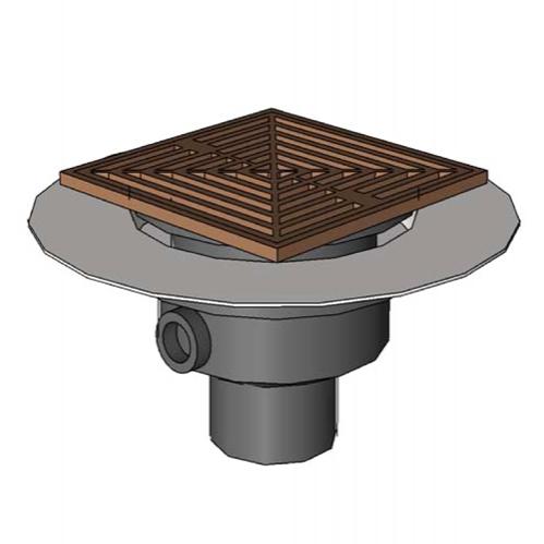 SIOUX CHIEF - HaloDrain™ AdjustableFloorDrain, DeckFlange, Square
