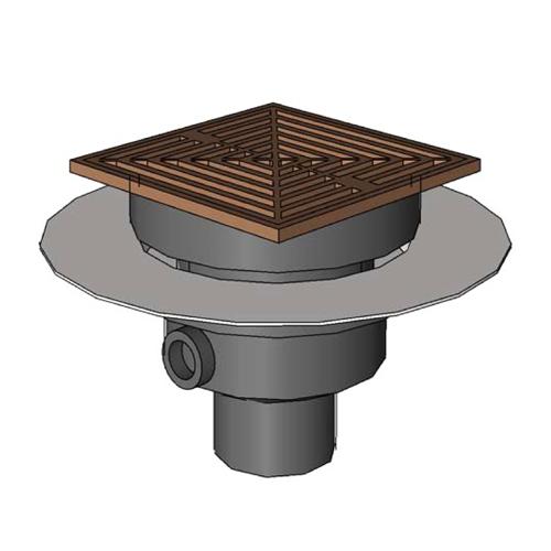 SIOUX CHIEF - FinishLineHaloDrain™ AdjustableFloorDrain, DeckFlange, Square
