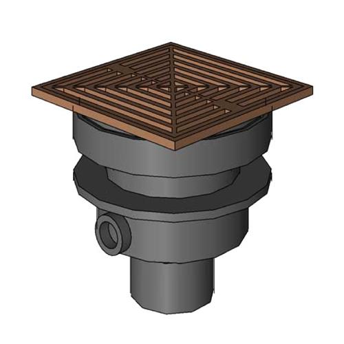 SIOUX CHIEF - FinishLineDrain™ AdjustableFloorDrain, SmallTop, Square