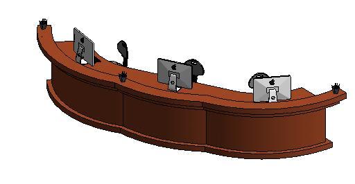 Three Computer Office Desk