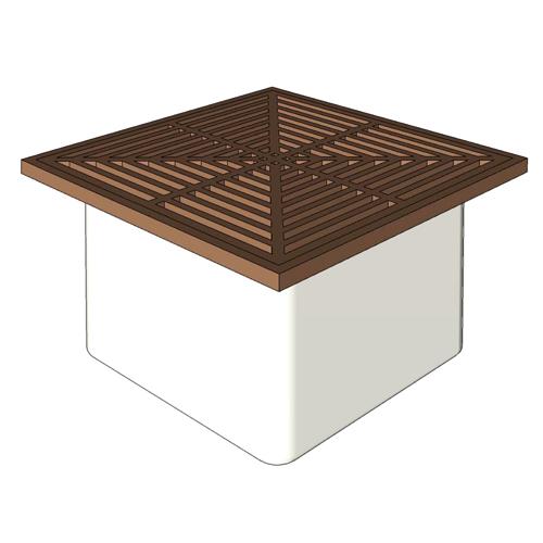 SIOUX CHIEF - SquareFloorSink, DrainBody, RingStrainer