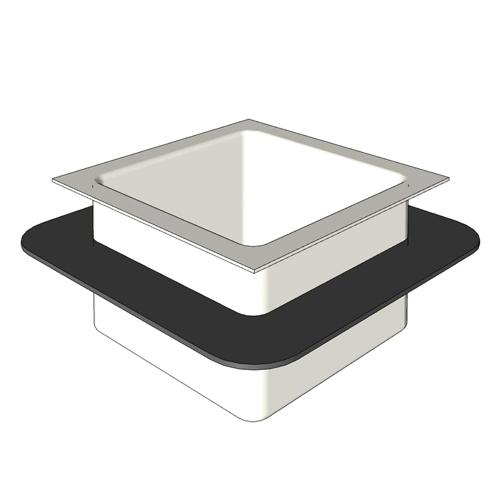 SIOUX CHIEF - SquareFloorSink, DrainBody, Flange