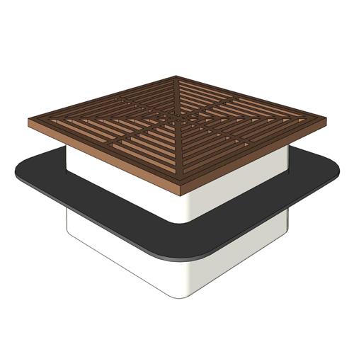 SIOUX CHIEF - SquareFloorSink, DrainBody, RingStrainer, Flange