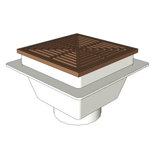 SIOUX CHIEF - SquareMax™ DrainBody, RingStrainer