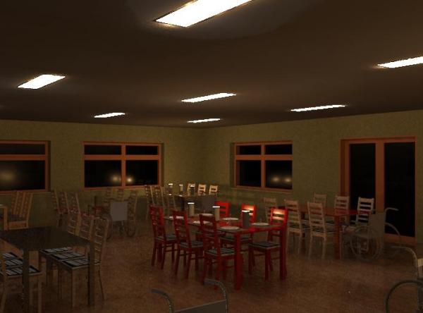 Table 6 chairs + weelchair, candlelights and plates