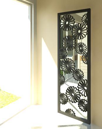 ornament mirror /espejo con aplicaciones de metal