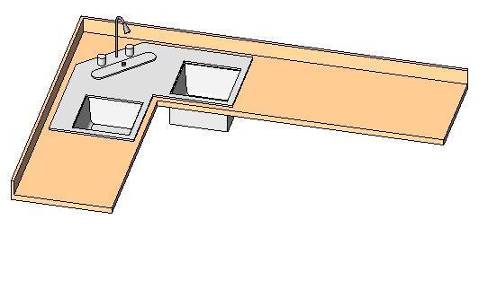 Counter Top - L Shaped w Corner Sink