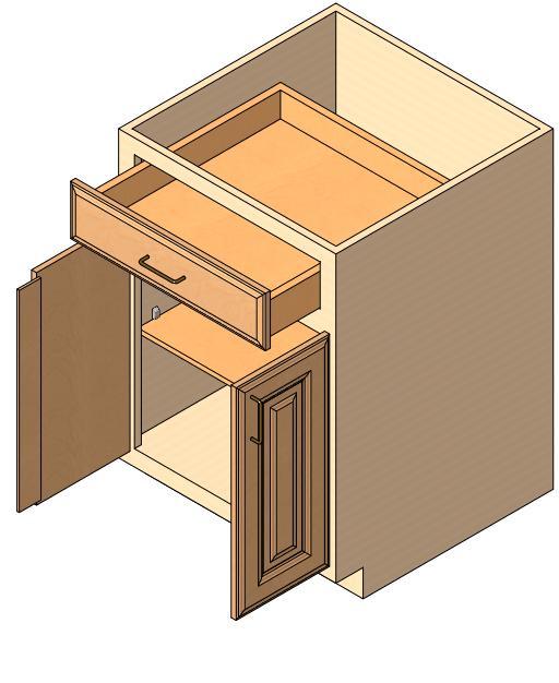 Base Cabinet, 2 doors, 1 drawer