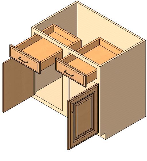 Base Cabinet, 2 doors, 2 drawers