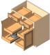 Base Cabinet, 2 doors, 2 drawers, 4 deep roll out trays