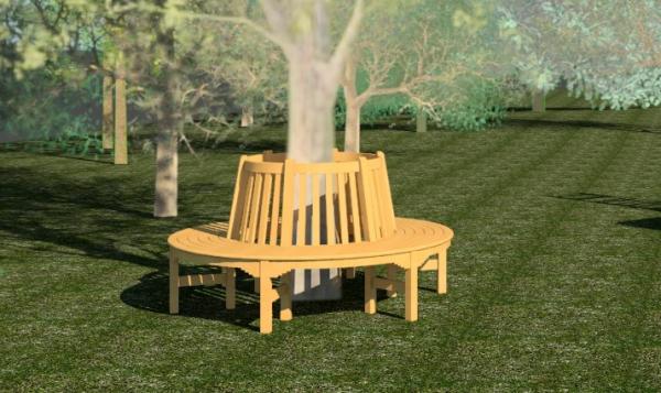 Wood Bench - Circular Wood bench