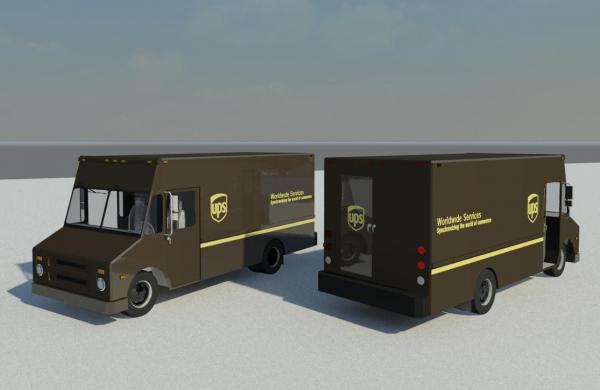 UPS Box Truck - shipping automobile vehicle
