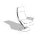 Happy High Back Lounge Swivel Chair with Round Base  - HighTower
