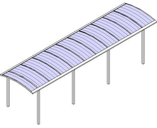 Coberta para passarela em policarbonato