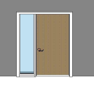 Solid door with sidelight that opens and closes
