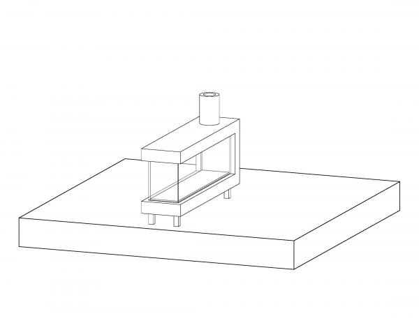 3-Sided Peninsula Fireplace - Freestanding