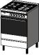 Free standing 4 burner oven parametric size