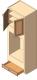 Double Oven Base Cabinet, 96" high, 2 butt doors, 2 shelves, 1 drawer