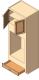 Double Oven Base Cabinet, 90" high, 2 butt doors, 2 shelves, 1 drawer