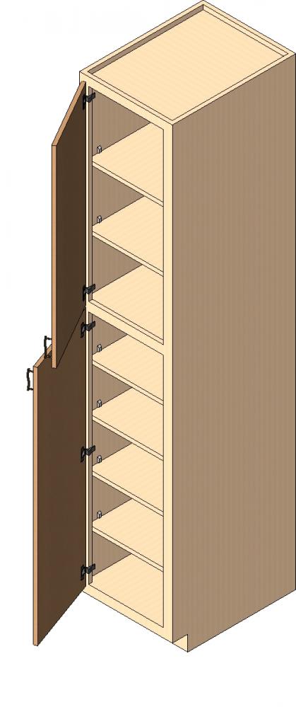 Utility Cabinet, 90" high, 2 doors, adjustable shelves