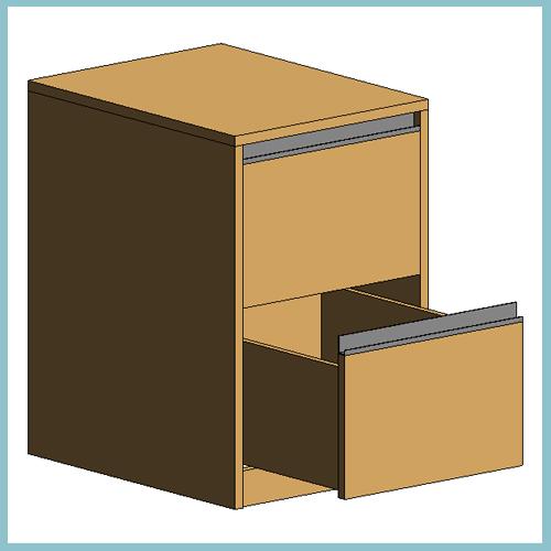 2 Draw Fully Parametric Filing Cabinet