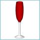 Red Spectrum Champagne Flute
