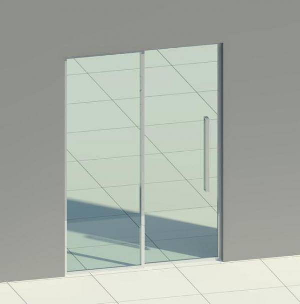 Porta de Correr 2 Folhas Aluminio e Vidro Parametrica