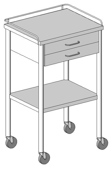 Utility Instrument Table - Stainless Steel w-Drawer