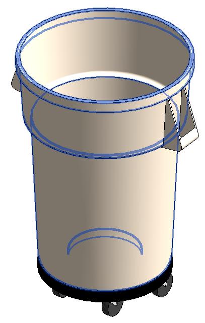 Waste Can 44gal. w-dolly