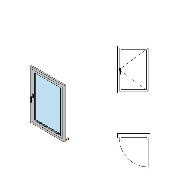 Ventana de 1 hoja abatible (Single hung window)