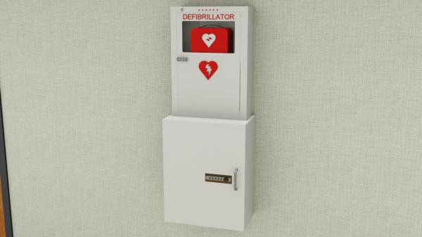 AED (DEFIBRILLATOR) AND BACKPACK CABINET