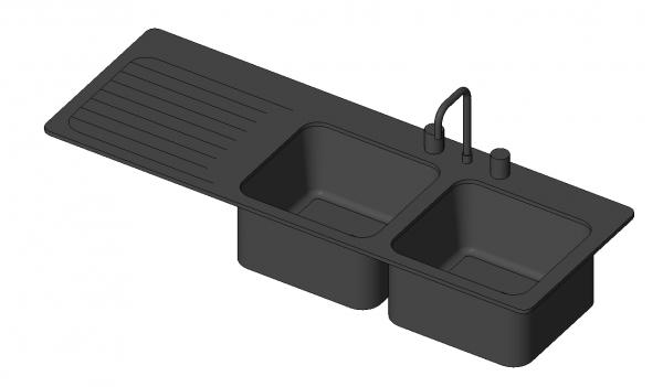 1500 double end bowl sink