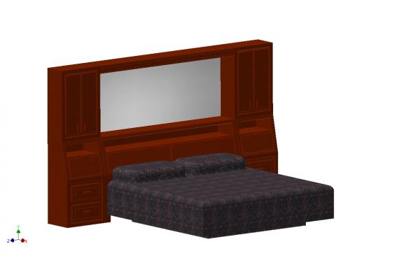 Bedroom Teak Headboard Complex & Bed