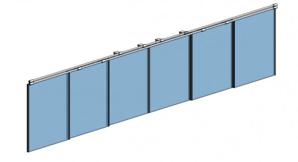 Six Panel Frameless Glass Door