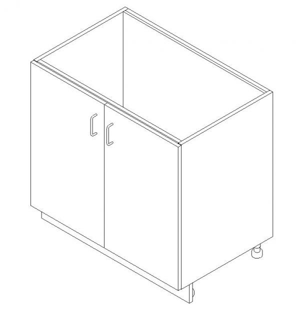 AWI 142 - Base Cabinet - Sink, 2 door