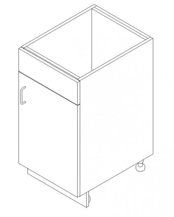 AWI 151 - Base Cabinet - False front, 1 Door