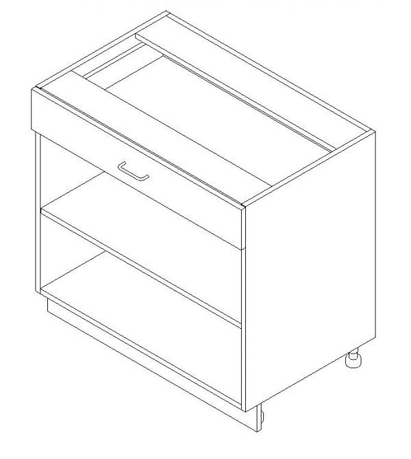 AWI 210 - Base Cabinet - 1 Drawer, Open
